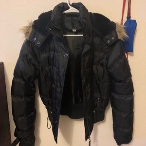 Black cropped winter jacket